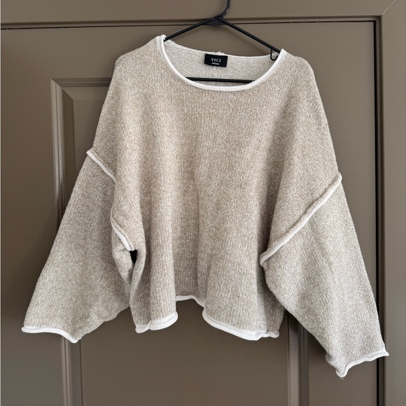 Vici Sweaters - Vici Chunky Raw Hem Sweater